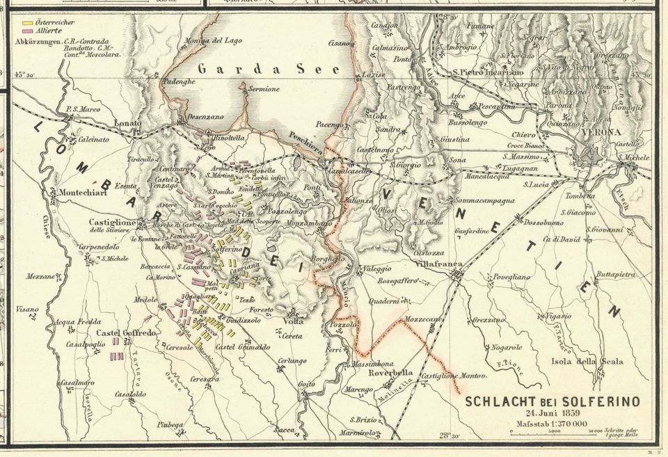 Karte der Schlacht bei Solferino